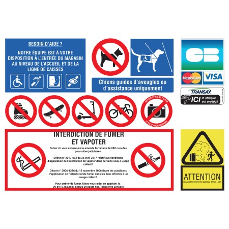 Adhésif "LISTE INTERDICTIONS" - vinyle monomère mat colle standard _ A3