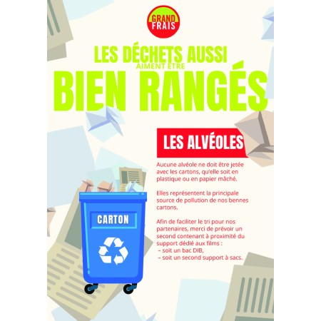 Adhésif "TRI DECHETS" - vinyle monomère mate - colle standard _ A4